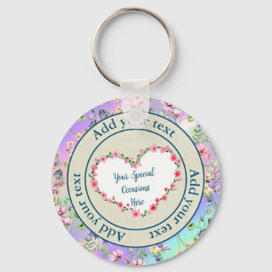 Porte-clés Cadre de cœur floral élégant : pour chaque occasio