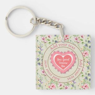 Porte-clés Cadre de cœur floral élégant : pour chaque occasio