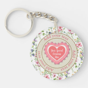 Porte-clés Cadre de cœur floral élégant : pour chaque occasio