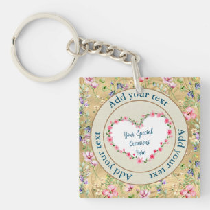 Porte-clés Cadre de cœur floral élégant : pour chaque occasio