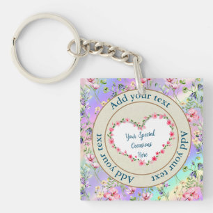 Porte-clés Cadre de cœur floral élégant : pour chaque occasio
