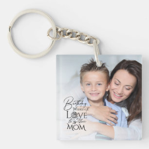 Porte-clés Cadre de Photo d'Anniversaire Minimaliste Calligra