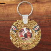 Porte-clés Cadre de sculpture chinois Golden Faux (Recto)