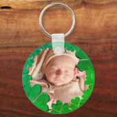 Porte-clés Cadre de trèfle à 4 feuilles+Porte - clé photo (Recto)