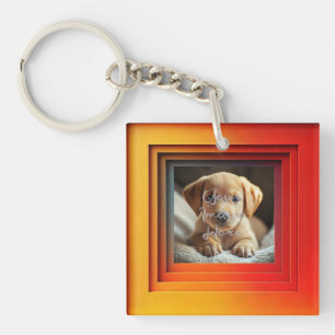 Porte-clés Cadre dégradé Red Orange personnalisable