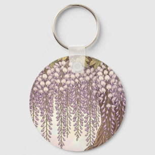 Porte-clés Cadre doré floral Art Nouveau Wisteria