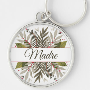 Porte-clés Cadre floral bouché sur blanc Porte - clé maman
