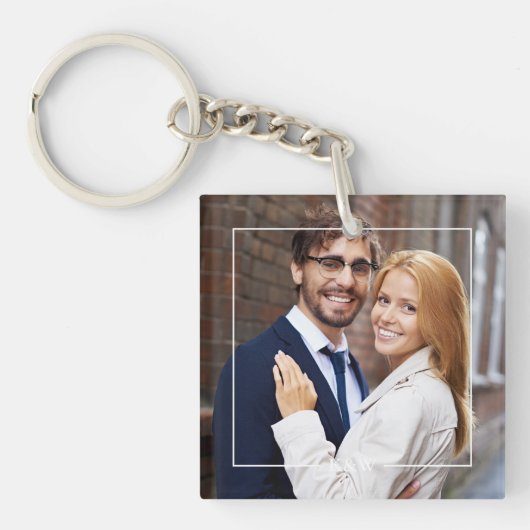 Porte-clés Cadre moderne et monogramme (Devant)