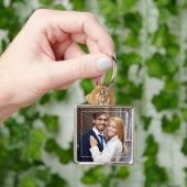 Porte-clés Cadre moderne et photo Monogramme (main)