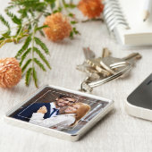 Porte-clés Cadre moderne et photo Monogramme (Côté)