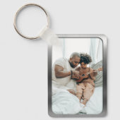 Porte-clés Cadre photo en acier brossé - Fête des Pères (Recto)