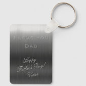 Porte-clés Cadre photo en acier brossé - Fête des Pères (Verso)