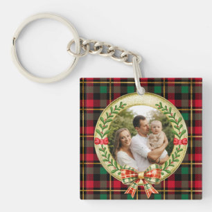 Porte-clés Cadre photo personnalisé et couronne de Noël