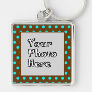 Porte-clés Cadre photo Pois Aqua Brown