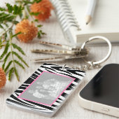 Porte-clés Cadre photo Zebra et rose (Devant droit)