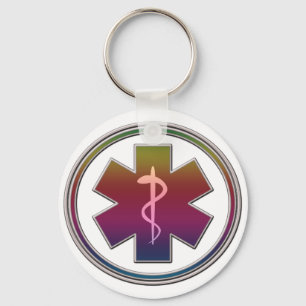 Porte-clés Caducée coloré