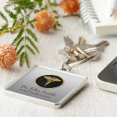 Porte-clés Caducée Médicale professionnel d'or - porte - clé (Côté)