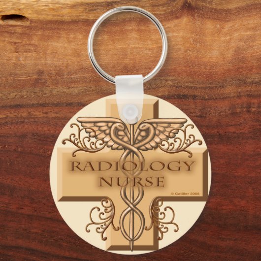 Porte-clés Caduceus cross Radiologie Infirmière (Recto)