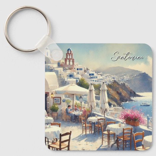 Porte-clés Café à Santorin (Recto)