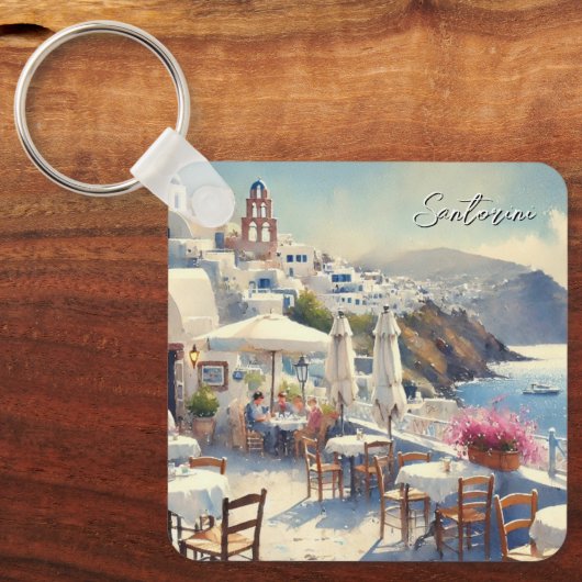 Porte-clés Café à Santorin (Recto)