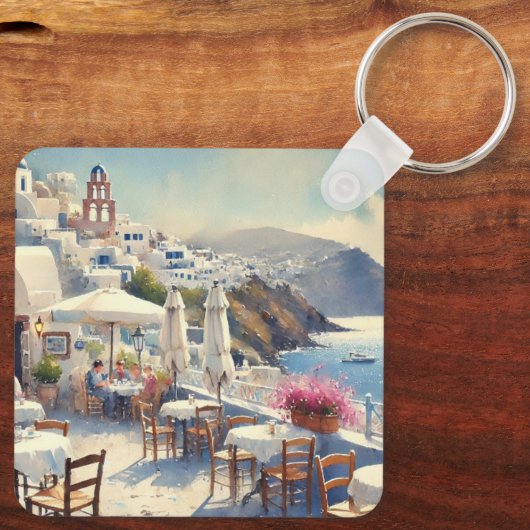 Porte-clés Café à Santorin (Verso)
