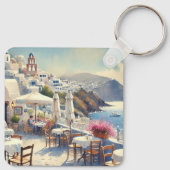 Porte-clés Café à Santorin (Dos)