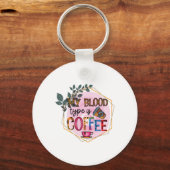 Porte-clés Café Art Mon Sang Est Café (Recto)