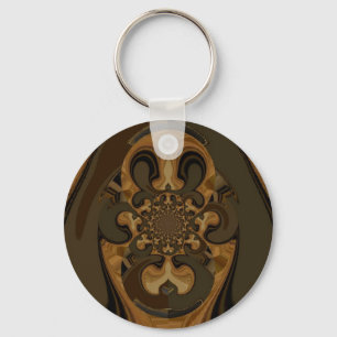 Porte-clés Café Brown Flux Kaleidoscope Art Imprimer