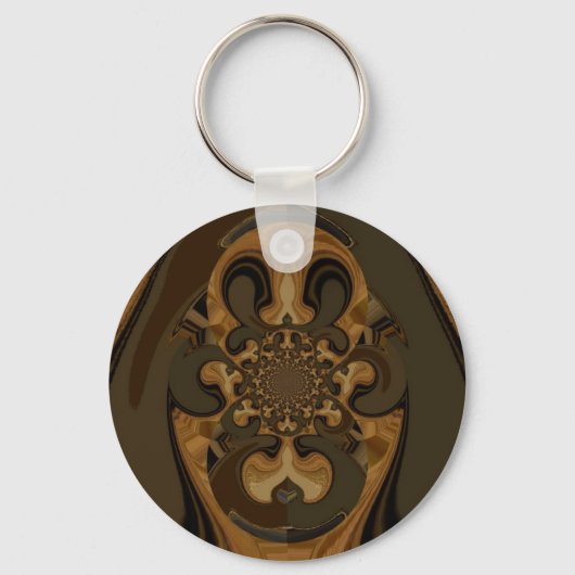 Porte-clés Café Brown Flux Kaleidoscope Art Imprimer (Recto)