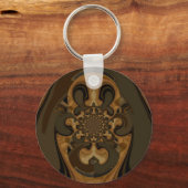 Porte-clés Café Brown Flux Kaleidoscope Art Imprimer (Recto)