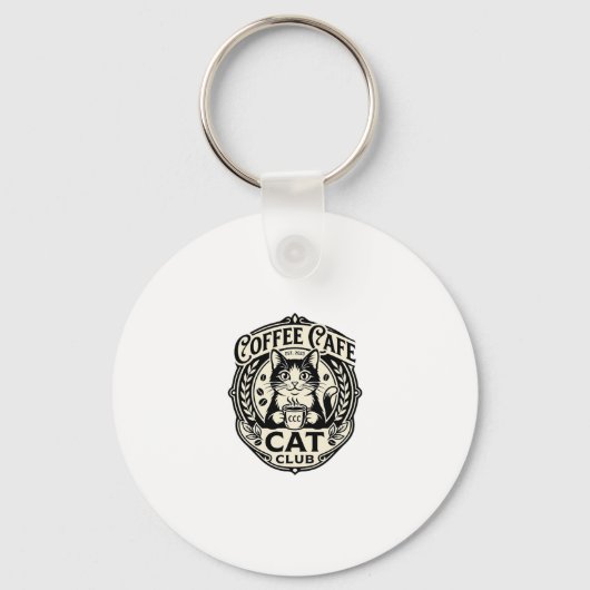 Porte-clés Café Café Chat Drôle Chat Graphique - Café Café Ca (Recto)