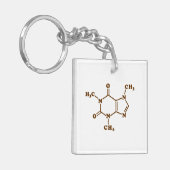 Porte-clés Café caféine Formule chimique moléculaire (Devant gauche)