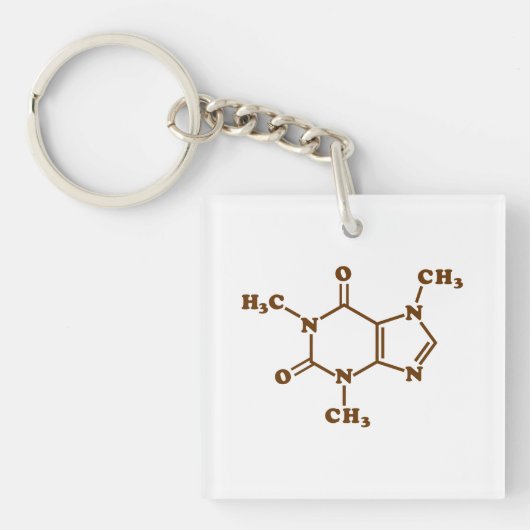 Porte-clés Café caféine Formule chimique moléculaire (Devant)