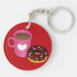 Porte-clés Café de Saint Valentin et Donut