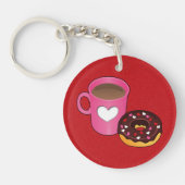 Porte-clés Café de Saint Valentin et Donut (Devant)