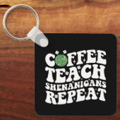 Porte-clés Café Enseigner Shenanigans Répéter Boule à Facette (Recto)