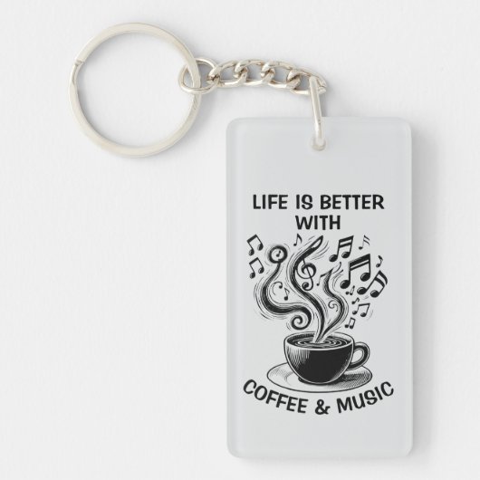 Porte-clés Café et Musique (Devant)