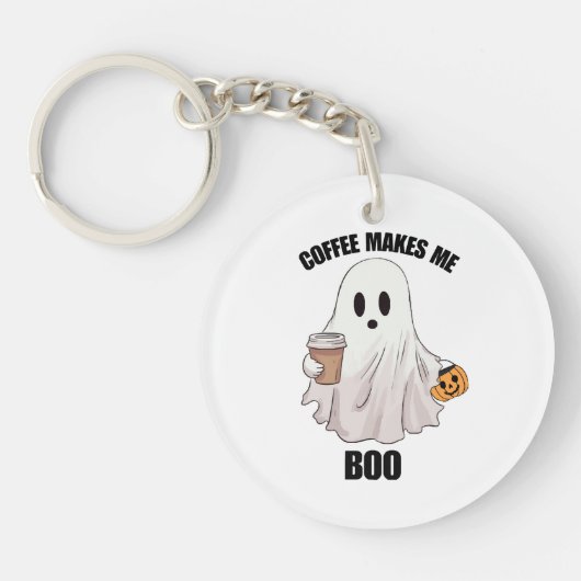 Porte-clés Café Fantôme Halloween Drôle  (Devant)