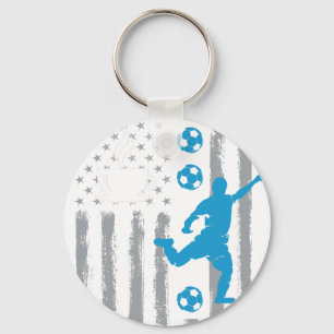 Porte-clés café football- Vintage USA Drapeau Américain pour 