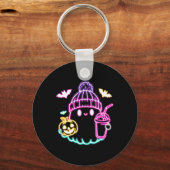Porte-clés Café Ghost Cute Boire Halloween Éffrayant (Recto)