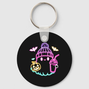 Porte-clés Café Ghost Cute Retro Boire Halloween Éffrayant