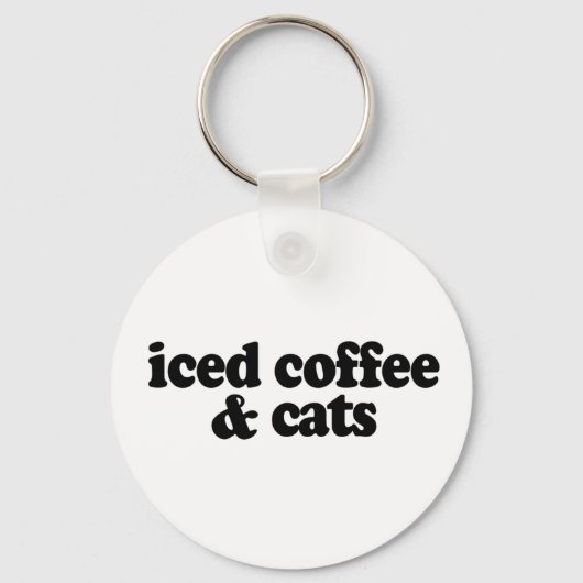 Porte-clés café glacé et chats (Recto)