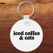 Porte-clés café glacé et chats (Recto)