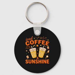 Porte-clés Café glacé soleil humeur positive boisson estivale