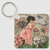 Porte-clés Café Lady Victorian Femme Rose Classy (Recto)
