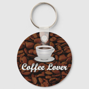 Porte-clés Café Lover, White Cup/haricots Brown