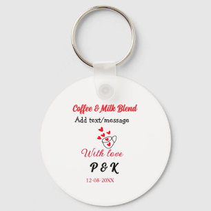Porte-clés Café & mélange de lait couple amoureux café cœur r