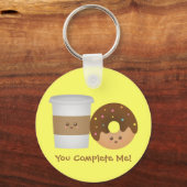 Porte-clés Café mignon et beignet, Tu me complètes (Recto)