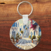 Porte-clés Cafe Paros Grèce Îles Travel (Recto)