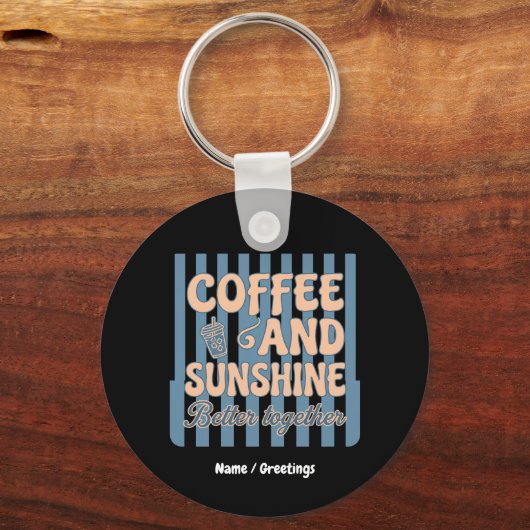 Porte-clés Café Rétro Groovy et Soleil Mieux Ensemble (Recto)